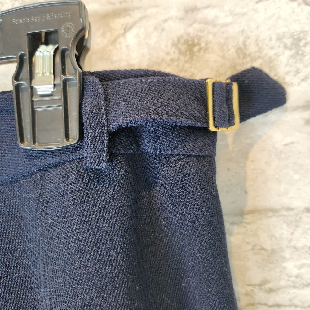 Lauren Ralph Lauren Dress Pants Navy Blue Worsted Wool Wide‎ Leg Cuffed Size 12 - Picture 4 of 9